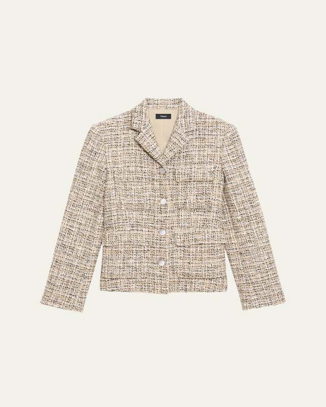 Mixed Tweed Military Jacket